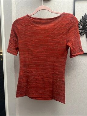 || THREE DOTS || Knit Top || DARK ORANGE || Textured ||